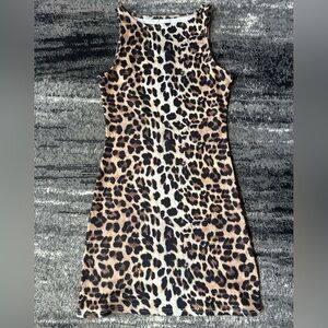 Leopard Print Sleeveless BodyCon Dress